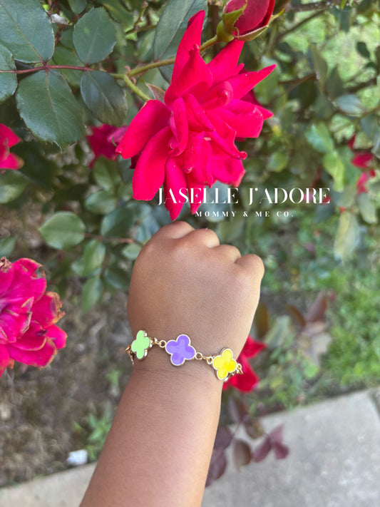 Spring Clover Kids Bracelet